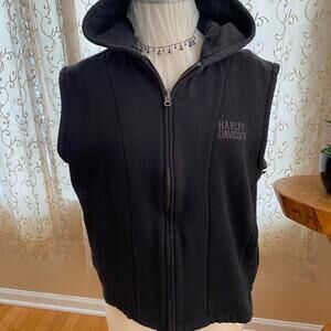 Harley-Davidson Black Sleeveless Hoodie Vest